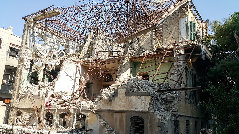 Syyrialainen tuhottu rakennus