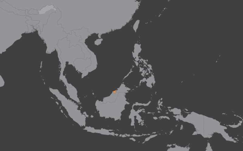 Laaja-alainen kartta, jossa näkyy brunei