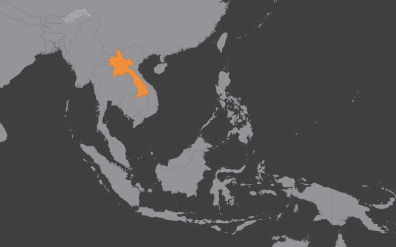 Laaja-alainen kartta, jossa näkyy laos