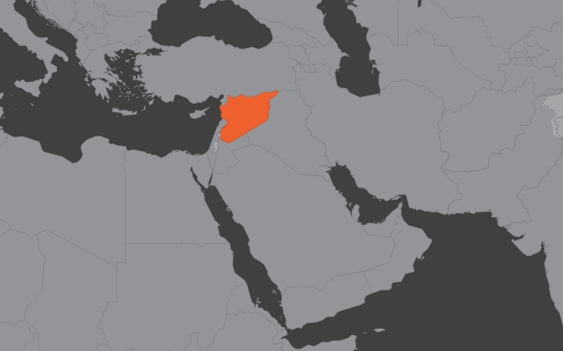Laaja-alainen kartta, jossa näkyy syyria
