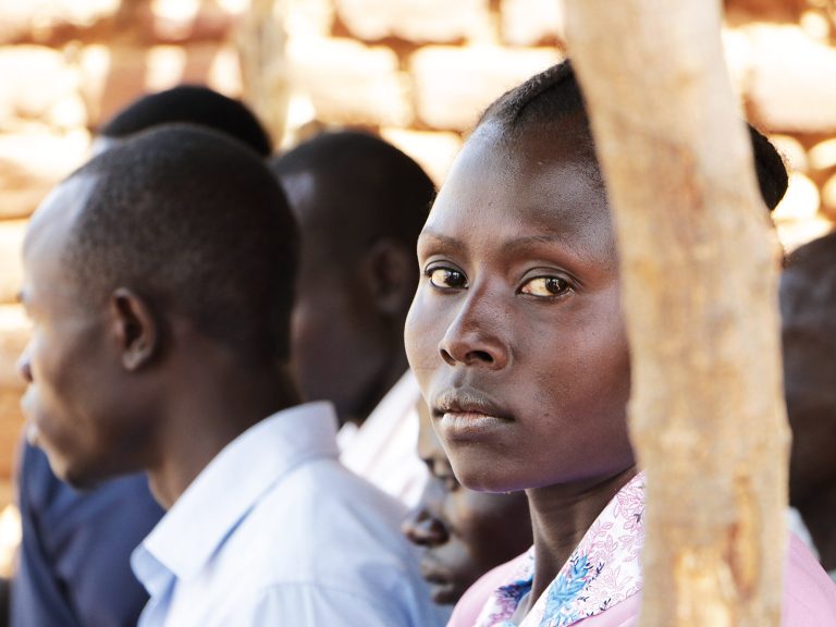 Portrait of young woman. Nuba Mountains, Sudan. copy