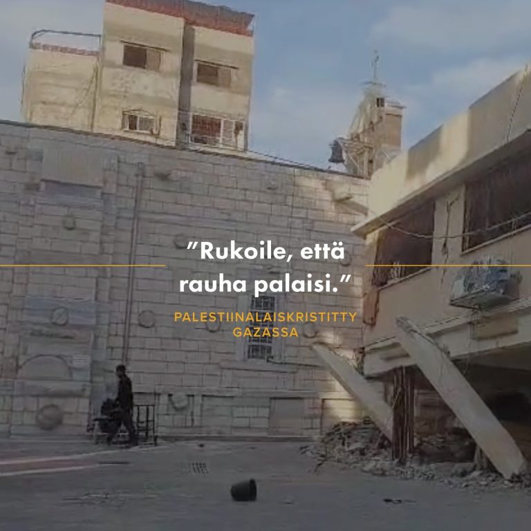 Rukoile Gazan kristittyjen kanssa rauhaa sodan keskelle Emme saisi aliarvioida rukouksen merkitystä Gazan kristityille, vaikka sota on edelleen todellisuutta heidän elämässään. Näin he kertovat: "Rukoilemme aina tämän sodan loppumista, rauhan palaamista maahan ja sitä, että lapsemme, rakkaamme ja ystävämme pysyvät vahingoittumattomina. Rukoilkaa, että rauha palaa maahan ja verenvuodatukselle tulee loppu. Rukoilkaa myös, että kaupunki kunnostetaan ja elämä palaa." Liittyisitkö heidän rukoukseensa? https://opendoors.fi/palestiinalaisalueet #rukouspyyntö #vainotutkristityt #sota #Gaza #Palestiinalaisalueet