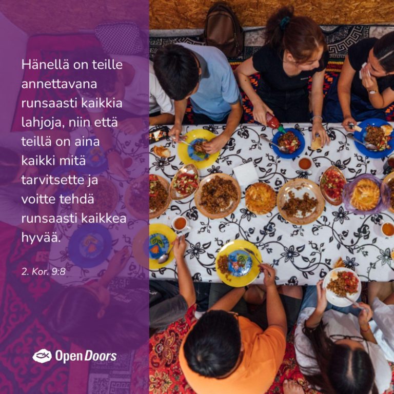 Keski-Aasia rukous 2. Kor. 9:8