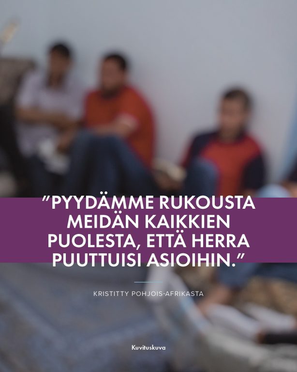 Rukoilkaa Pohjois-Afrikan kristittyjen puolesta Pohjois-Afrikan kristityt elävät yhteiskunnassa, joka on suljettu kristinuskolta. Eräs kristitty kertoi, että heidän päivittäiset haasteensa tuovat mukanaan vaikeita psykologisia paineita, kuten masennusta ja ahdistusta. ”Pyydämme rukousta meidän kaikkien puolesta, jotka käymme läpi näitä vaikeita olosuhteita, että Herra puuttuisi asioihin. Kiitos rukouksistanne, Herra vahvistaa meitä kestämään näitä vaikeuksia.” Open Doors toimii paikallisten kumppaniensa kautta alueella ja auttaa kristittyjä koko Pohjois-Afrikassa kasvamaan uskossaan ja selviytymään päivittäisistä haasteista ja paineista, joita heidän perheensä ja yhteiskuntansa asettavat. ”He tarvitsevat tukeamme”, kumppanimme sanovat. ”Rukouksenne ovat erittäin arvokkaita jokaiselle heistä.” #PohjoisAfrikka #rukouspyyntö #rukousaihe #VainotutKristityt #uskonnonvapaus #OpenDoors
