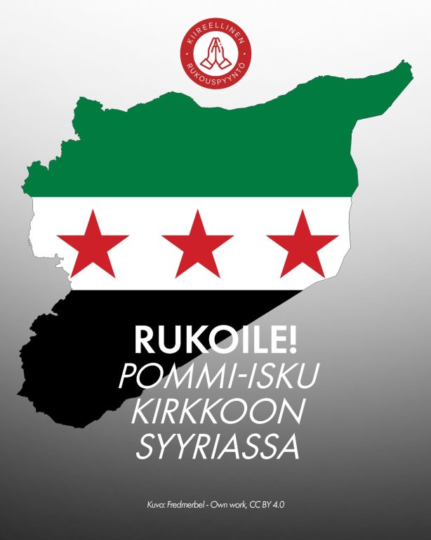 Kiireellinen rukouspyyntö Syyrian kristittyjen puolesta! Sunnuntaina 22.6. Mar Eliasin kirkossa Damaskoksessa tehtiin jumalanpalveluksen aikana pommi-isku. Iskun seurauksena ainakin 22 ihmistä on kuollut sekä useita kymmeniä haavoittunut. Syyrian hallituksen lähteiden mukaan hyökkääjällä olisi ollut yhteyksiä terroristijärjestö Isisiin. Tähän mennessä ryhmä ei ole ottanut vastuuta iskusta. Turvallisuusjoukot tutkivat iskua, joka on ensimmäinen itsemurhaisku Damaskoksessa sen jälkeen, kun Syyrian hallitsija Bashar al-Assad syrjäytettiin joulukuussa 2024. 🙏🏽 Rukoilisitko kanssamme: Herra, ole lähellä syyrialaisia sisariamme ja veljiämme. Lohduta ja vahvista heitä surun ja hämmennyksen keskellä. Rukoilemme parantumista niille, jotka ovat haavoittuneet, ja pyydämme Sinulta viisautta ja ymmärrystä kirkon johtajille tässä tilanteessa. Rukoilemme myös Open Doorsin tukemien Toivon keskusten työn puolesta Damaskoksessa. #Syyria #VainotutKristityt #rukousaihe #rukouspyyntö #OpenDoors
