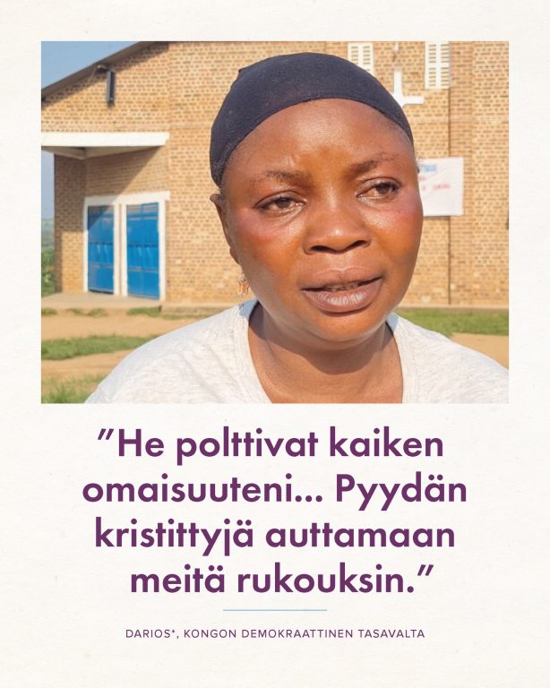 Kiireellinen rukouspyyntö! Hyökkäyksessä rukousvigiliaan 37 kristittyä sai surmansa Kongon demokraattisessa tasavallassa. Noin 20 nuorta siepattiin. Raporttien mukaan terroristiryhmä Liittoutuneet Demokraattiset Joukot (ADF) hyökkäsi kristittyjen kimppuun noin kello yhdeltä yöllä. Kumppanimme riensivät alueelle tukeakseen paikallisia kristittyjä, kuten Dariosta (kuvassa). Darios kertoo: "He tunkeutuivat Komandaan ja polttivat kaiken omaisuuteni. Päälläni olevat vaatteet on juuri annettu minulle. Uskoni on murskana. Pyydän kristittyjä auttamaan meitä rukouksin." #KongonDemokraattinenTasavalta #Kongo #VainotutKristityt #hyökkäykset #rukouspyyntö #Uskonnonvapaus #kristinusko #sieppaukset #OpenDoors