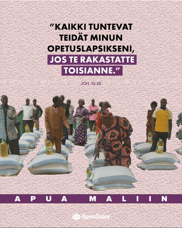 Kuvan perheet ovat joutuneet pakenemaan jihadistien kasvavaa väkivaltaa Malin keskiosissa. Rukoustenne ja jatkuvan tukenne ansiosta paikalliset kumppanimme pystyivät auttamaan heitä ja tarjoamaan elintärkeää apua sekä hengellistä rohkaisua vainotuille kristityille. Kiitos rakkaudestanne perhettämme kohtaan! #Mali #VainotutKristityt #Kiitos #rakkaus #Uskonnonvapaus #OpenDoors