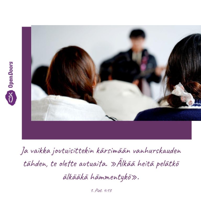 Kiina rukous 1. Piet. 4:13