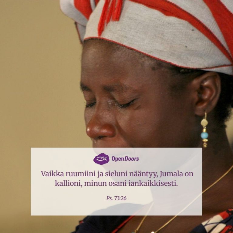 Saharan eteläpuolinen Afrikka rukous Ps. 73:26