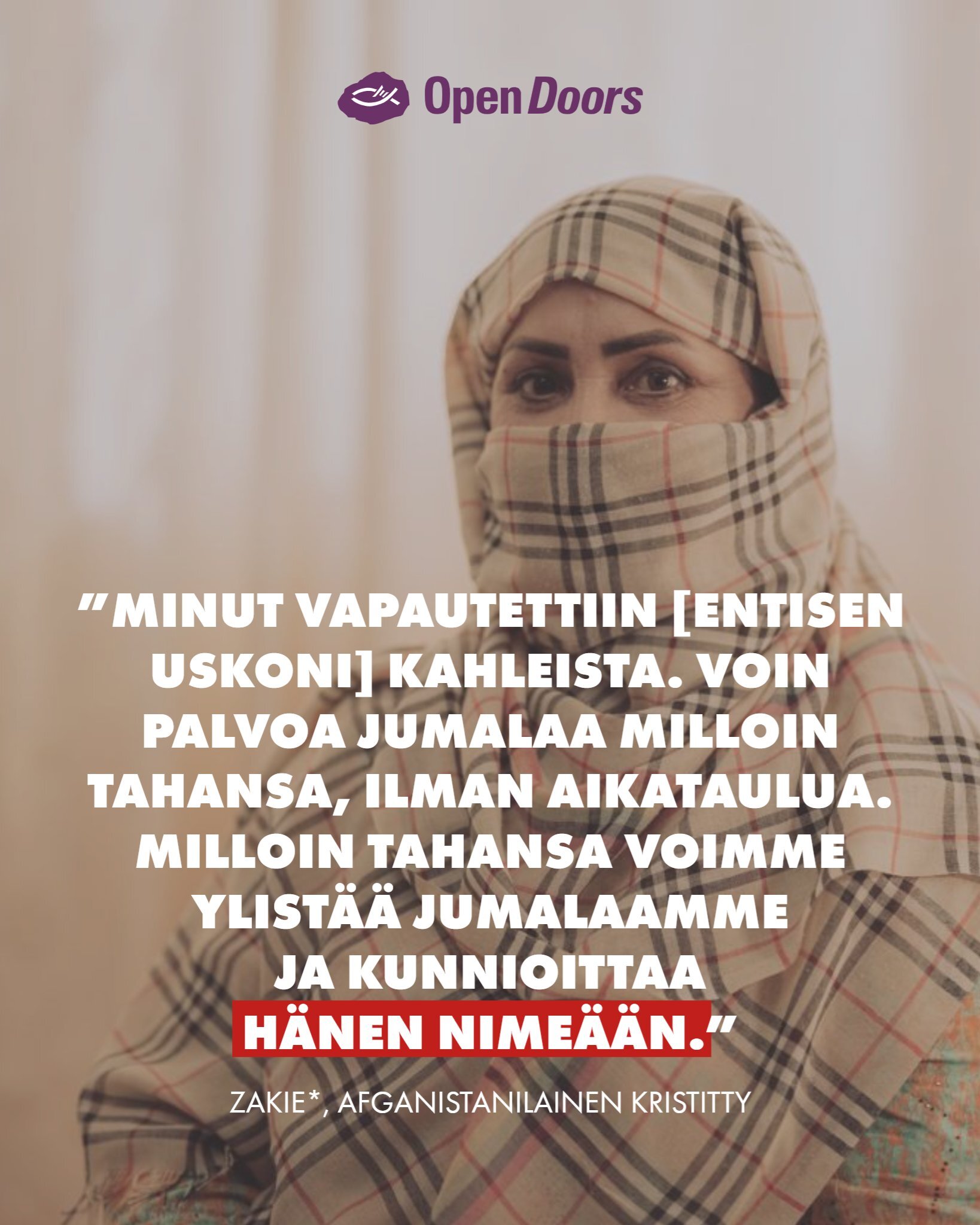 Afganistanilainen kristitty Zakie kertoo Kristuksen seuraamisen ilosta ja vapaudesta