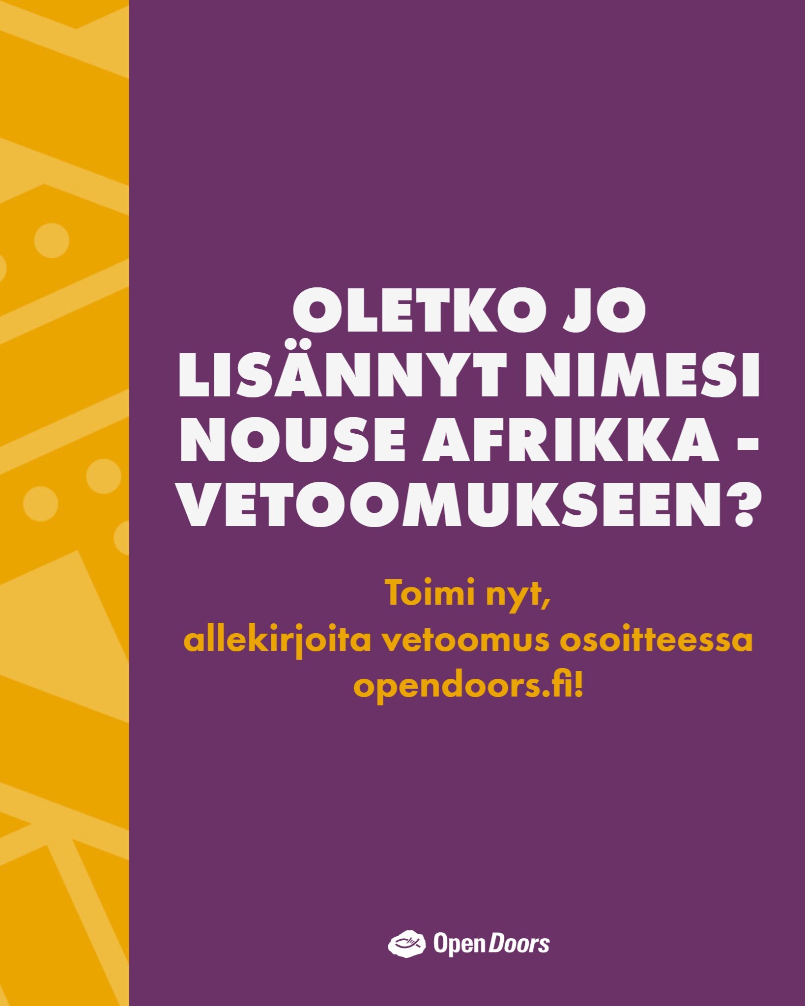 Allekirjoita Nouse Afrikka -vetoomus tänään