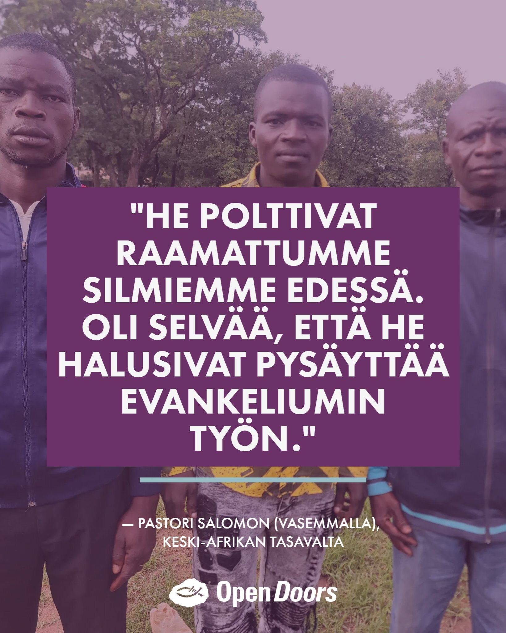 Keski-Afrikan tasavalta: Pastori Salomonin vetoomus maailmanlaajuiselle seurakunnalle