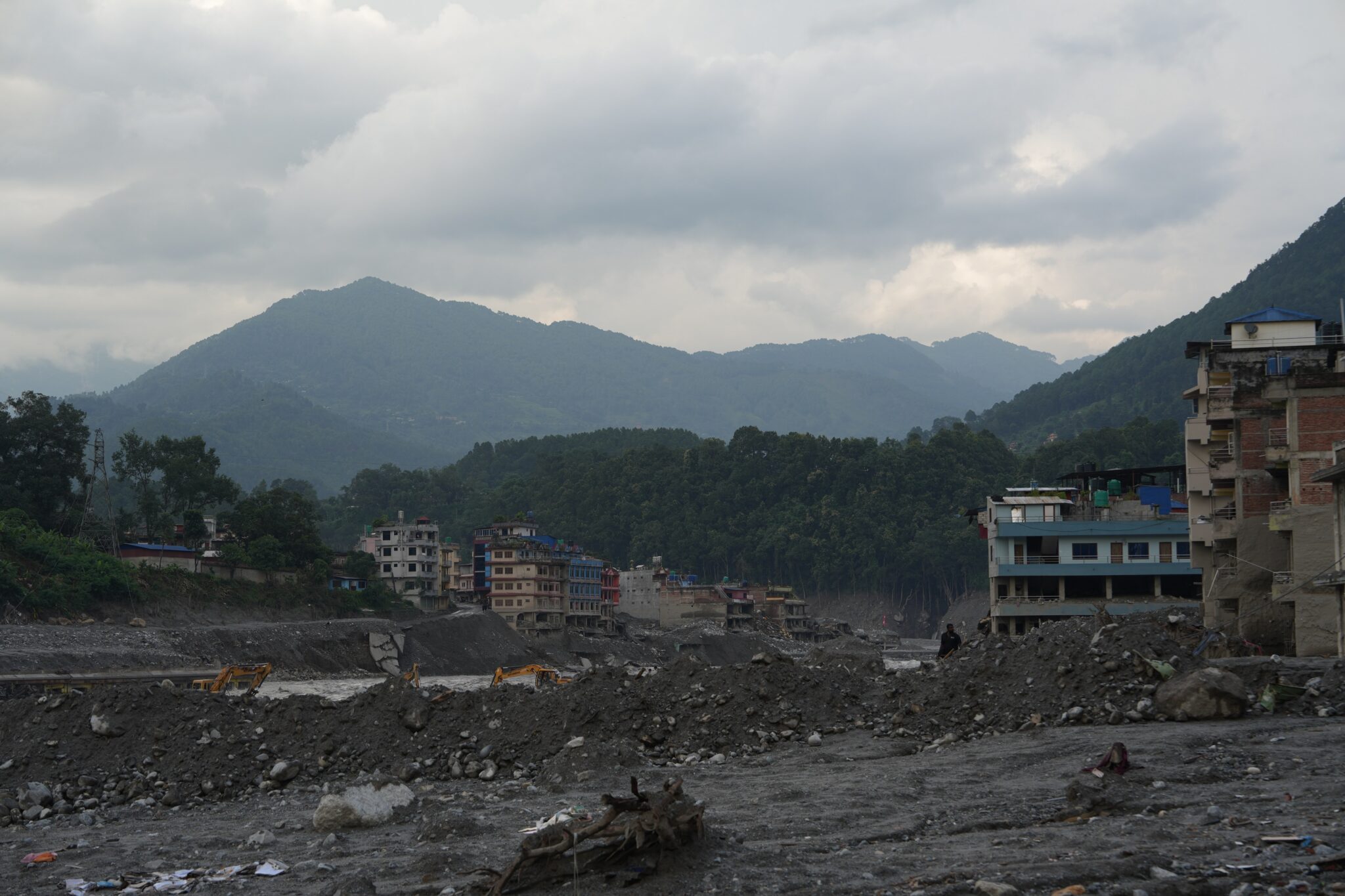 Tulvien vaikutuksia Nepalissa.