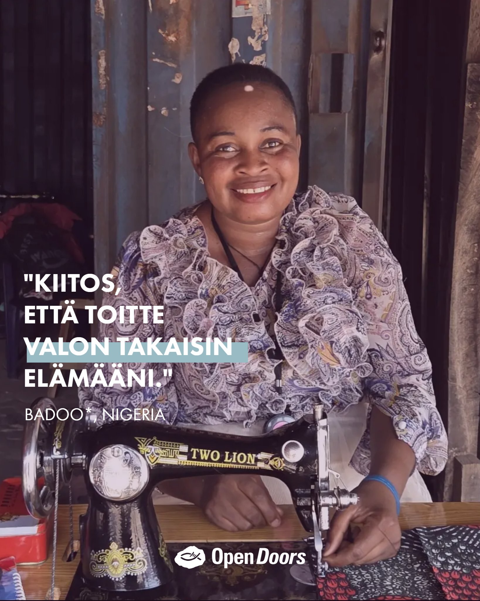 Nigerialainen äiti Badoo sanoo: “Kiitos!”