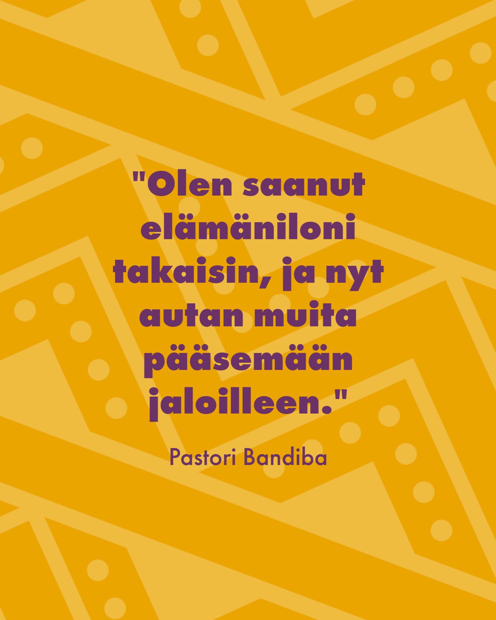 Pastori Bandiballe maailman kristittyjen tuki ja välittäminen oli toivon alku