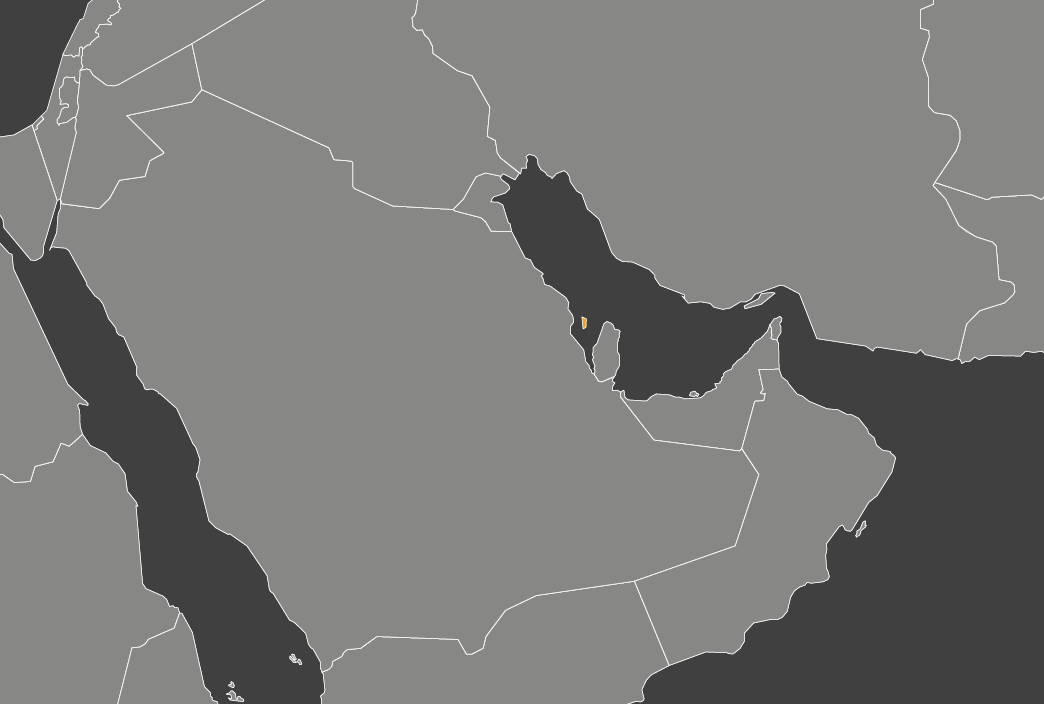 Laaja-alainen kartta, jossa näkyy bahrain