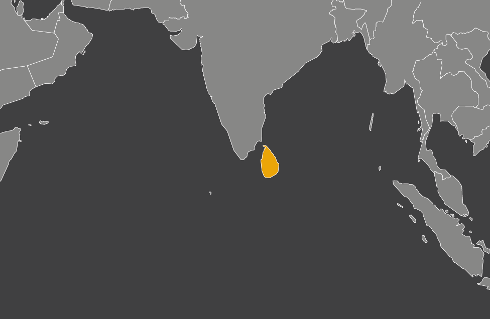 Laaja-alainen kartta, jossa näkyy sri-lanka